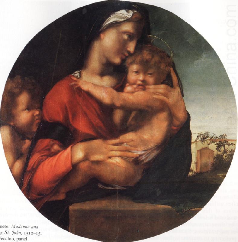BERRUGUETE, Alonso Madonna and Child with the Young St.Fohn china oil painting image